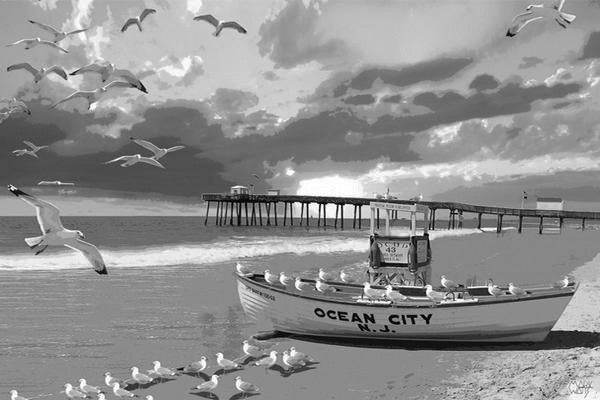 Ocean City Black & White: By Artist Mark Watts